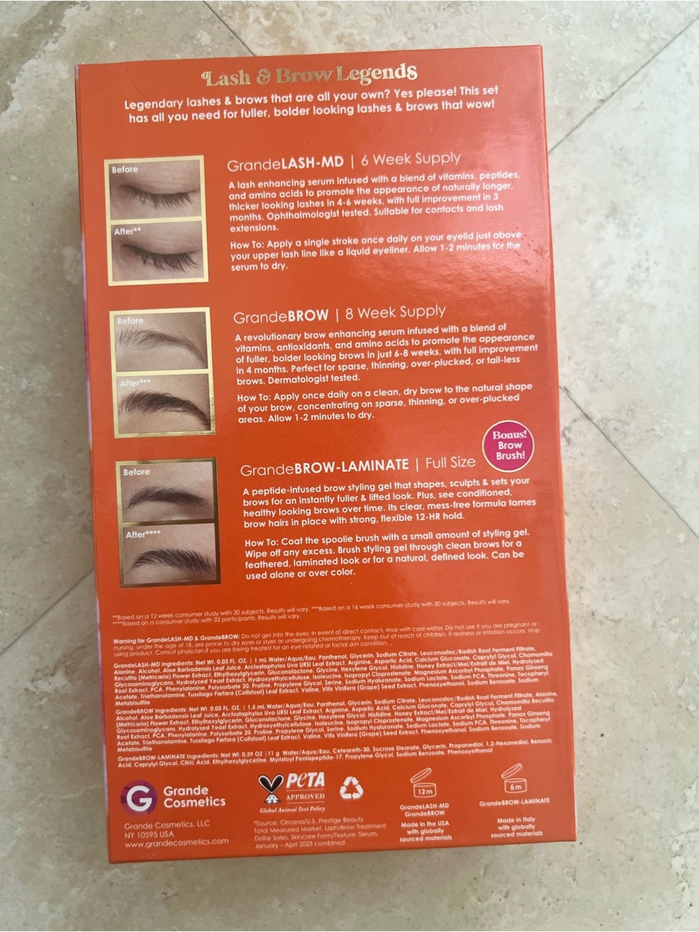 Grande Cosmetics Lash & Brows Legends Set NIB - Picture 3 of 4